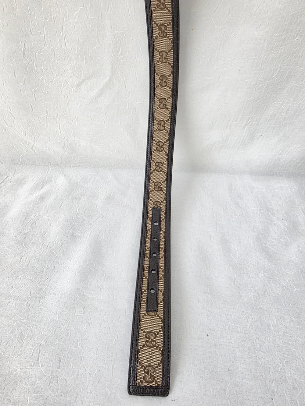 Auth Gucci GG Canvas Leather Belt